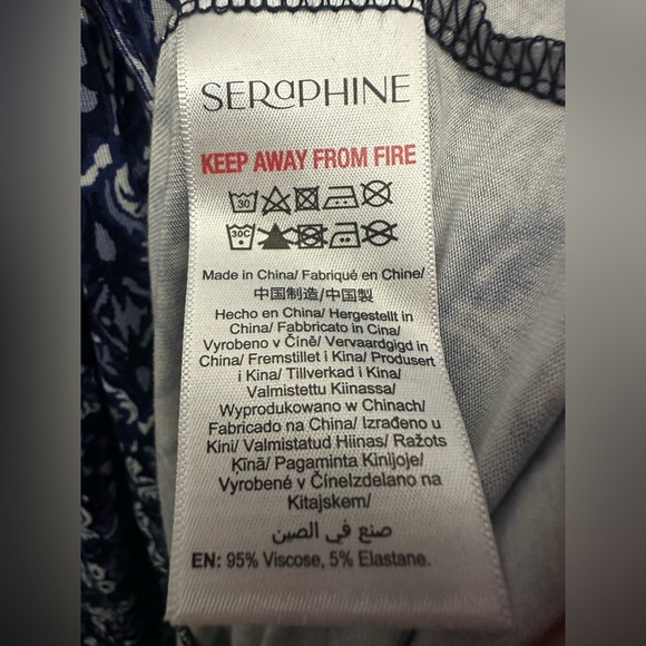 Seraphine Mediterranean Blue Maternity And Nursing Dress Size XS Wrap Front NWT - Picture 6 of 8